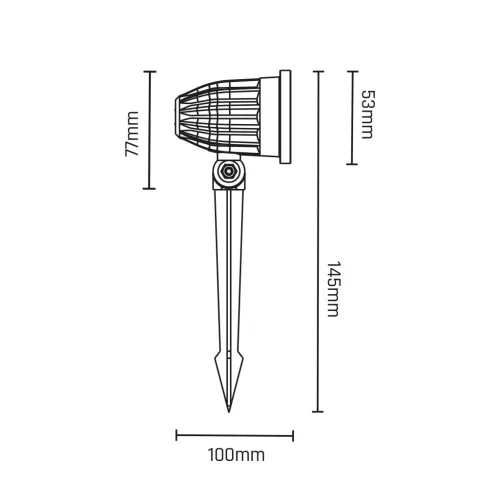 FLORI LIGERO GARDEN LAMP 6W CW 230V 40st IP65 53X66X67mm + 145MM SPIKE BLACK
