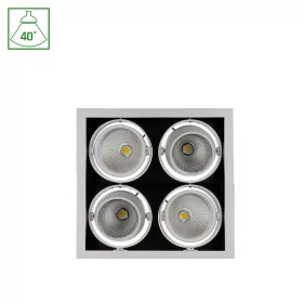  MODERN-DAY 4X1LED COB CITIZEN  40DEG 230V 4X27W IP20 WW DOWNLIGHT SQUARE