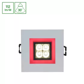 FIALE 4LED 4X1W 30DEG 230V SQUARE WW LED SPOT RED keret