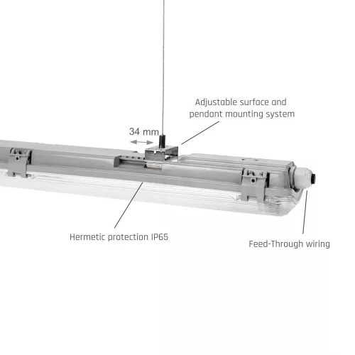 LIMEA LED Fénycső armatúra SLIM 2x120 IP65 