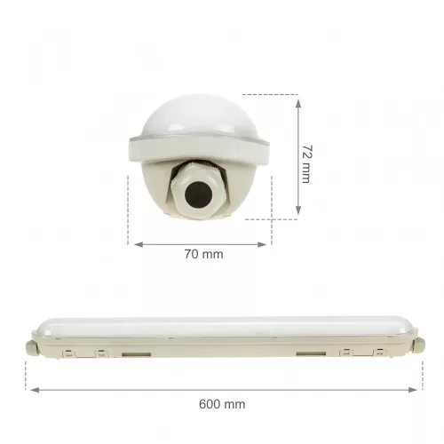 LIMEA GIGANT HERMETIC 1200MM 38W NW 230V 120DEG IP65 IK10 1190X72X70MM GRAY 5Y WARRANTY