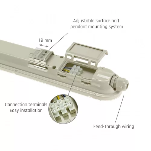 LIMEA GIGANT HERMETIC 1200MM 38W NW 230V 120DEG IP65 IK10 1190X72X70MM GRAY 5Y WARRANTY