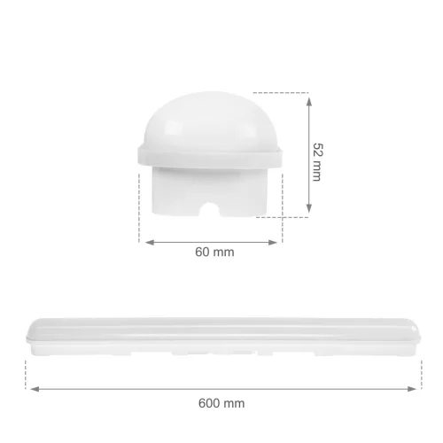 LIMEA GO HERMETIC  600mm 25W CW 230V 120deg IP65 IK07 600x60x52mm WHITE
