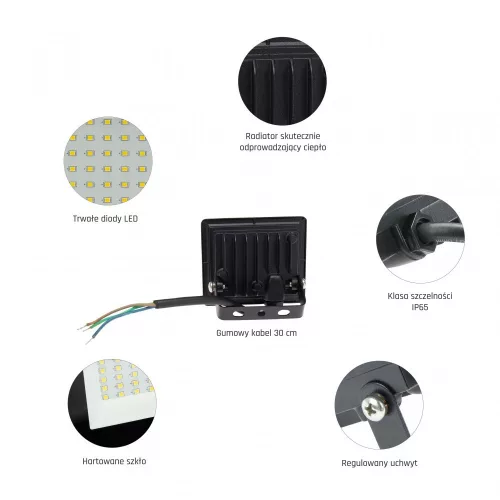 NOCTIS LUX 3 FLOODLIGHT 10W CW 230V IP65 90X75X27MM BLACK