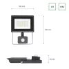 NOCTIS LUX 3 FLOODLIGHT 30W NW 230V IP44 150X190X53MM BLACK WITH PIR SENSOR