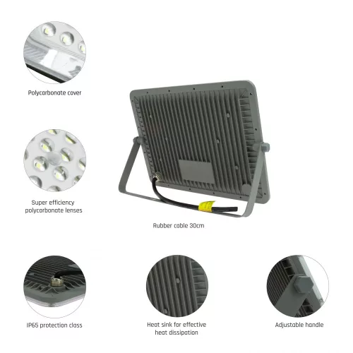NOCTIS MAX LED-reflektor, 120°, IP65, 100 W, Természetes fehér, szürke