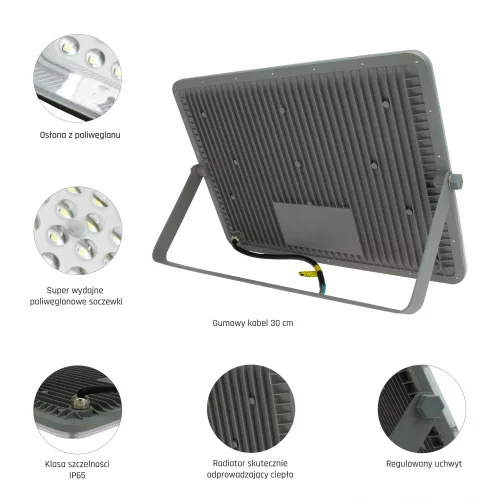 NOCTIS MAX LED-reflektor, 85°, IP65, 150 W, Hideg fehér, szürke