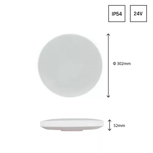 NYMPHEA 230V 24W IP54 IK04 115° Körpanel fekete/fehér gyűrűvel WW