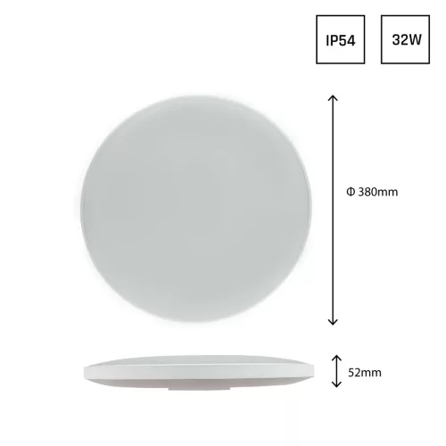 NYMPHEA BLACK & WHITE RINGS 32W CCT 230V 115DEG IP54 FI320X52 WHITE/BLACK ROUND