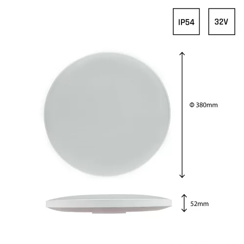 NYMPHEA BLACK & WHITE RINGS 32W NW 230V 115st IP54 IK04 FI380x55 WHITE / BLACK ROUND WITH SENSOR