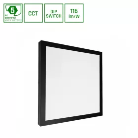   NYMPHEA SELECT 24W/35W/40W CCT 230V 120DEG IP20 400X400X33MM BLACK 5Y WARRANTY