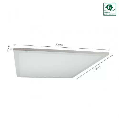 ALGINE DUO 2 IN1 PANEL 30W NW 230V 120DEG IP20 IK06 600X600X17MM WHITE 5Y WARRANTY DRIVER INTEGRATED