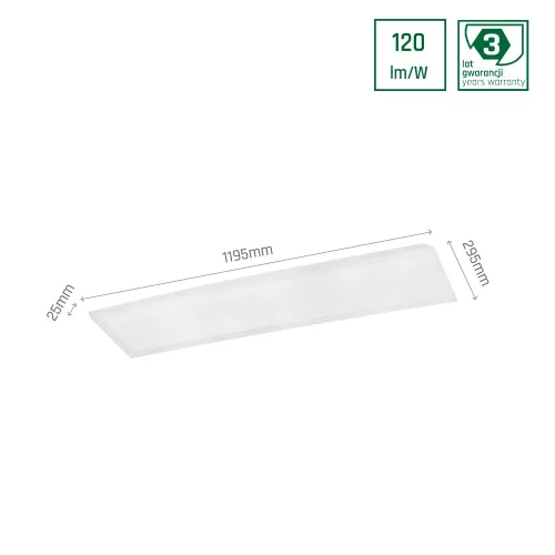 [OUTLET] ALGINE Backlight LED-panel, 40 W, IP20, 300x1200 mm, Meleg fehér, 5 év garancia
