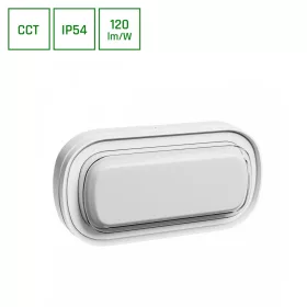   PASTILO 10W CCT 230V 120DEG IP54 IK10 205x105x47mm WHITE OVAL