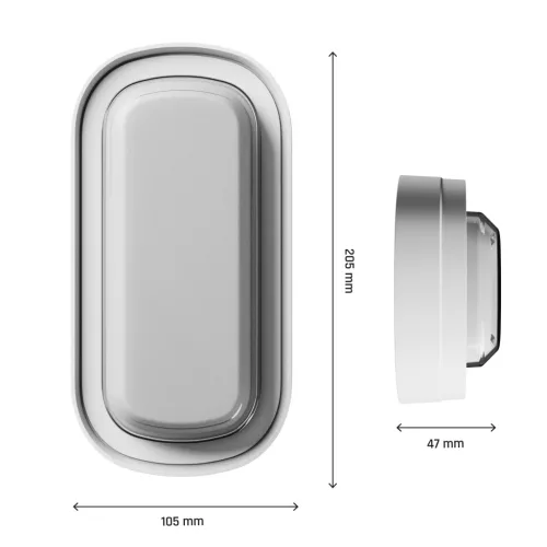 PASTILO 10W CCT 230V 120DEG IP54 IK10 205x105x47mm WHITE OVAL