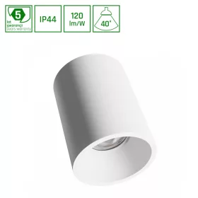   ORBITO SURFACE 10W NW 230V 40DEG IP44 UGR<19 RA90 FI75X100MM WHITE ROUND 5Y