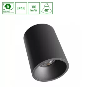   ORBITO SURFACE 10W WW 230V 40DEG IP44 UGR<19 RA90 FI75X100MM BLACK ROUND 5Y