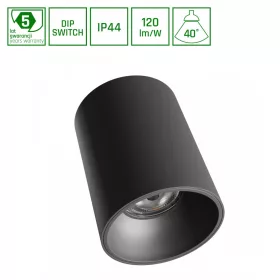   ORBITO SURFACE 14-27W NW 230V 40ST IP44 UGR<19 RA90 FI115X152MM BLACK ROUND 5Y