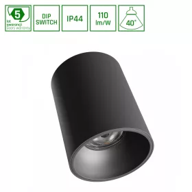   ORBITO SURFACE 14-27W WW 230V 40ST IP44 UGR<19 RA90 FI115X152MM BLACK ROUND 5Y