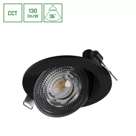 MOBILO LED 6.5W CCT 230V 36DEG. IP20  FI105x35MM BLACK ROUND