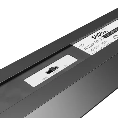 ALLDAY BASIC 40W 3CCT 230V 115DEG IP20 1203x42x37mm BLACK OP 5Y WARRANTY