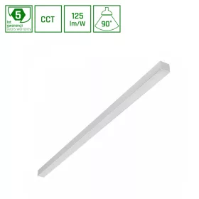   ALLDAY BASIC 40W 3CCT 230V 90DEG IP20 1203x42x37mm WHITE PR UGR<19 5Y WARRANTY