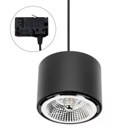   CHLOE AR111 3 PHASE TRACK MOUNTED GU10 250V IP20 120X85MM BLACK ROUND FIXED