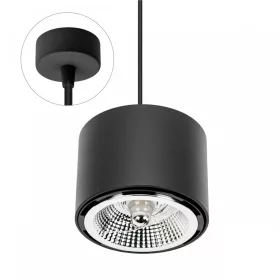   CHLOE AR111 SUSPENDED GU10 250V IP20 120X85MM BLACK ROUND FIXED ROUND  BASE 1,5M CABLE