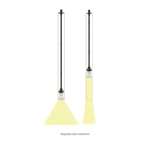 CHLOE SLIM GU11/MR11 SUSPENDED FOR TRACK 3F 250V IP20 40X500+1M WIRE, BLACK, ADJUSTABLE BEAM ANGLE