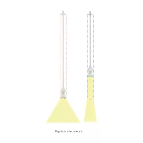 CHLOE SLIM GU11/MR11 SUSPENDED BASE 250V IP20 40X500+1M WIRE, WHITE,  ADJUSTABLE BEAM ANGLE