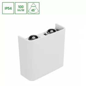   LUNARIX 2 SCONCE 4W CCT 230V IP54 RA90 110X110X40MM WHITE UP/DOWN LIGHT