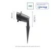 FLORI GU10 ALU ANGLE 250V IP65 98X185MM BLACK SPIKE ADJUSTABLE