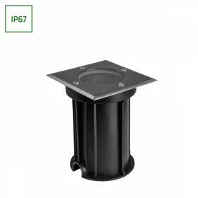   LUKKA CONNECT GU10 250V IP67 110X110X140 GREY SQUARE IN-GROUND, DRIVEWAY LUMINAIRE, FEED-THROUGH WIRING