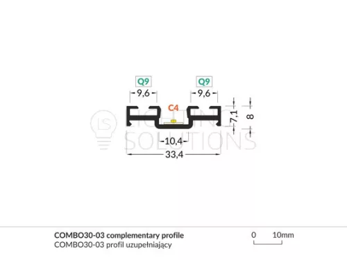 TOPMET LED-profil COMBO30-03 C4/Q9 1000 mm fehér