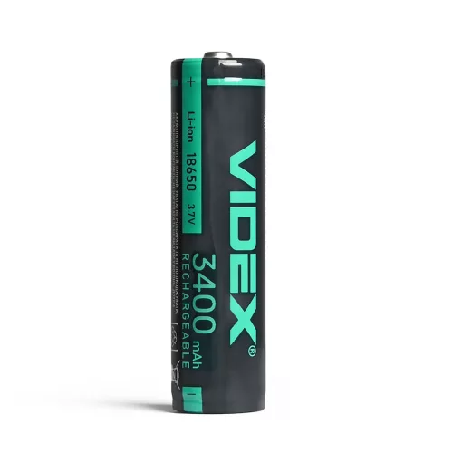 Lithium-ion battery VIDEX 18650-P 3400mAh with protection color box/1pc