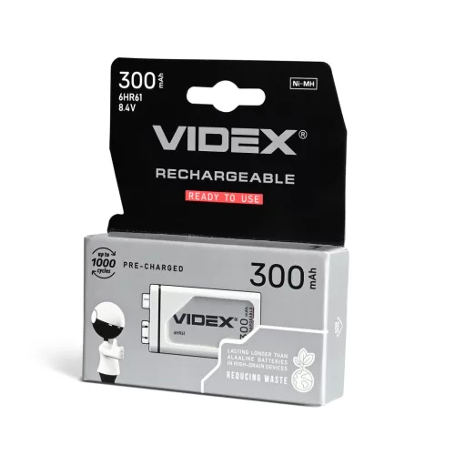 Ni-MH Rechargeable battery VIDEX 6HR61 300mAh 1pc BLISTER