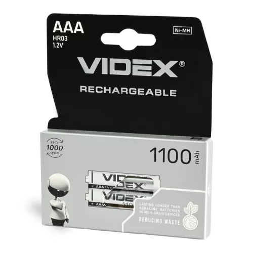 Ni-MH Rechargeable battery VIDEX HR03 1100mAh 2pcs BLISTER