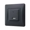 Socket USB-A + USB-C PD20W black graphite VIDEX BINERA