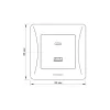 Socket USB-A + USB-C PD20W black graphite VIDEX BINERA