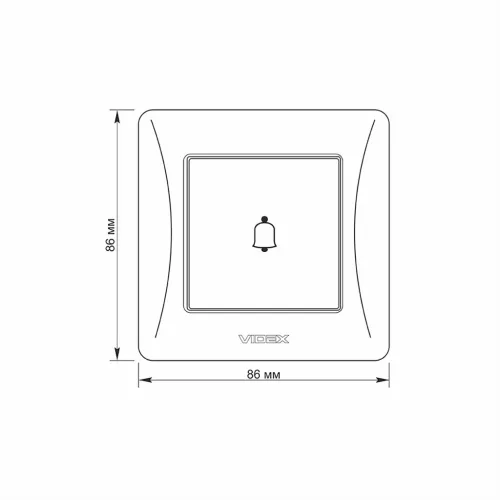 Bell button black graphite VIDEX BINERA