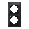 Frame 2 gang vertical black graphite VIDEX BINERA