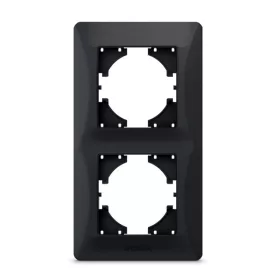 Frame 2 gang vertical black graphite VIDEX BINERA