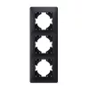 Frame 3 gang vertical black graphite VIDEX BINERA