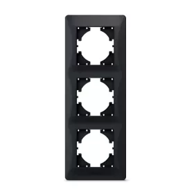 Frame 3 gang vertical black graphite VIDEX BINERA