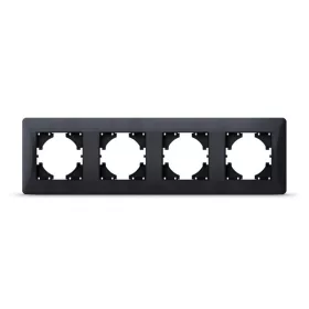 Frame 4 gang horizontal black graphite VIDEX BINERA