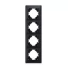Frame 4 gang vertical black graphite VIDEX BINERA