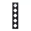 Frame 5 gang vertical black graphite VIDEX BINERA