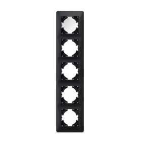 Frame 5 gang vertical black graphite VIDEX BINERA
