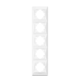 Frame 5 gang vertical white VIDEX BINERA