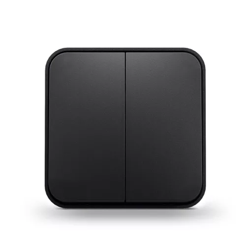 Surface-mounted switch 2 gang 1 way IP20 mate black VIDEX BINERA